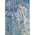 Woman with Irises Mint Decoupage Paper